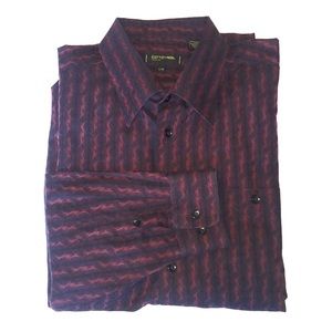Black and red cotton shirt circular pattern Large